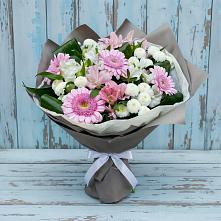 Букет цветов из:  Герберы, Альстромерии и Хризантемы #REPLACE_PRED# Уральском