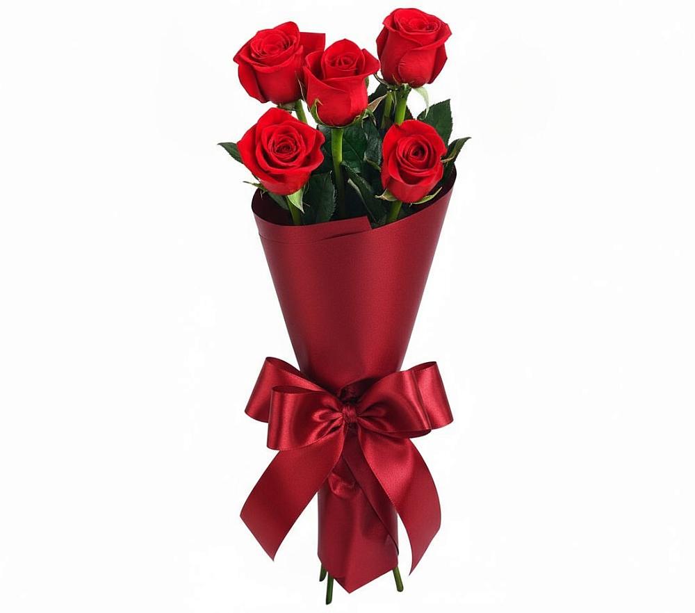 Букет 5 Красных роз Эдлесс Лав в Уральском