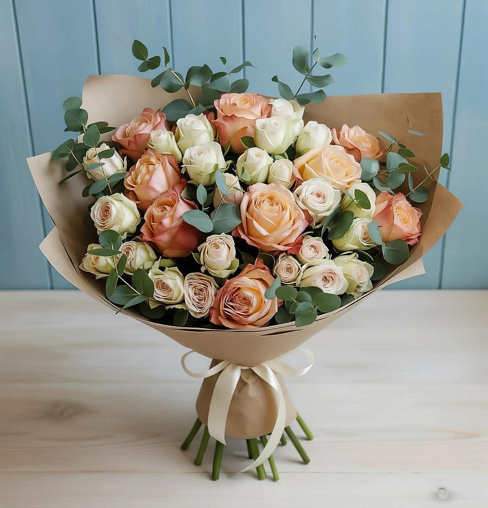 Букет цветов из: Альстромерии и Розы в Уральском