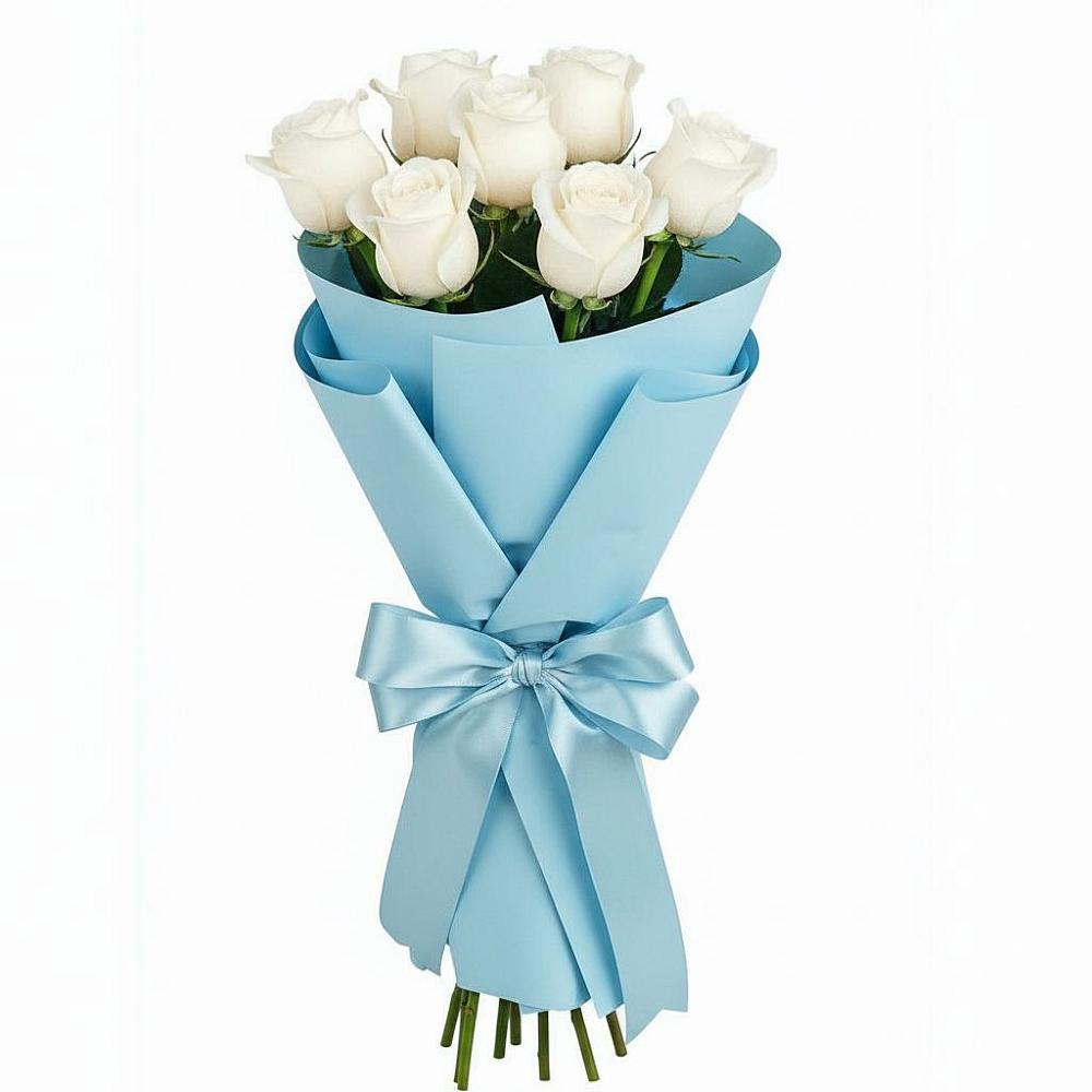 Букет 7 белых роз Проуд в Уральском