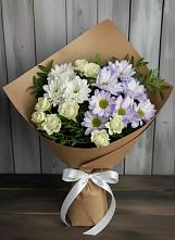 Букет цветов из:  Хризантемы и Розы в Уральском