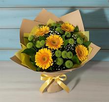 Букет цветов из:  Герберы и Хризантемы в Уральском