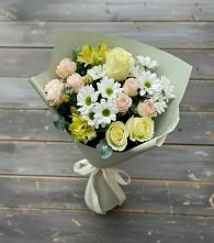 Букет цветов из:  Альстромерии, Розы и Хризантемы в Уральском